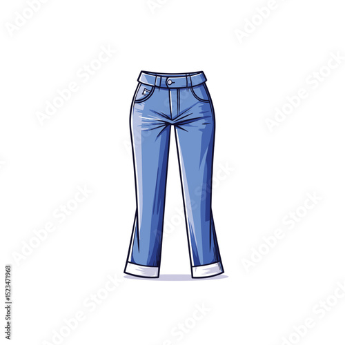 Stylish blue denim jeans apparel fashion item
