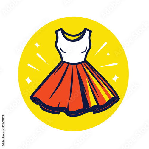 Stylish dress fashion apparel garment clothing icon