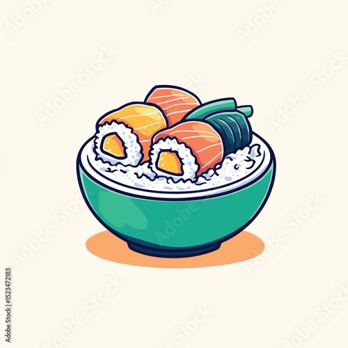 Sushi bowl dish food meal asian cuisine