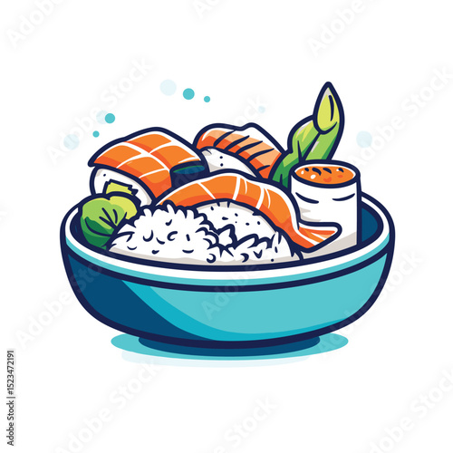 Sushi bowl rice Japanese cuisine meal