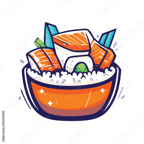 Sushi bowl seafood delicious meal food