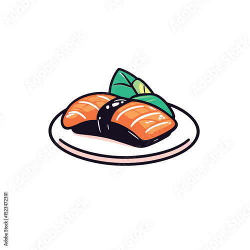 Sushi food nigiri japanese cuisine leaf dish