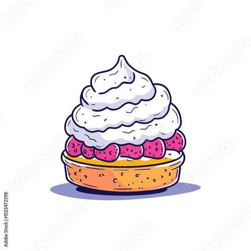 Tart with cream and berry topping dessert