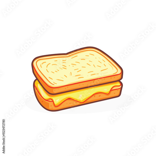 Toasted bread sandwich, grilled cheese snack icon