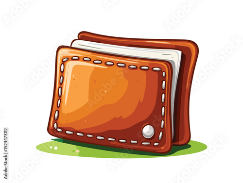 Wallet cartoon leather finance saving money cash