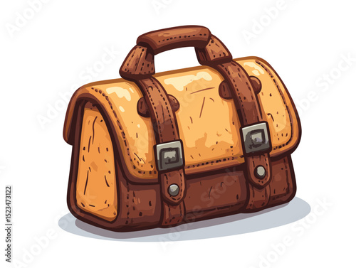 Vintage cartoon leather bag travel luggage