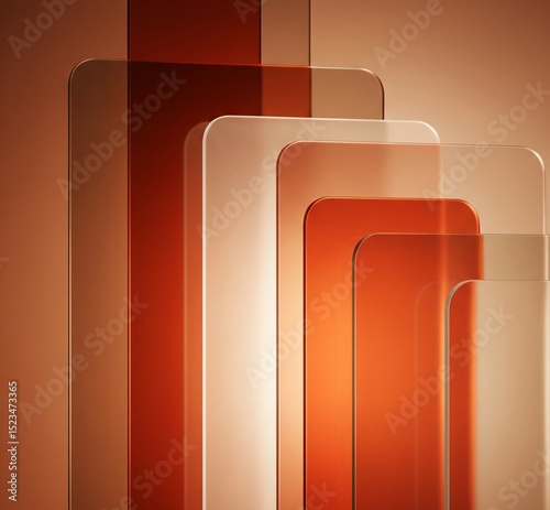 abstract background with glass material and warm color palette for variation