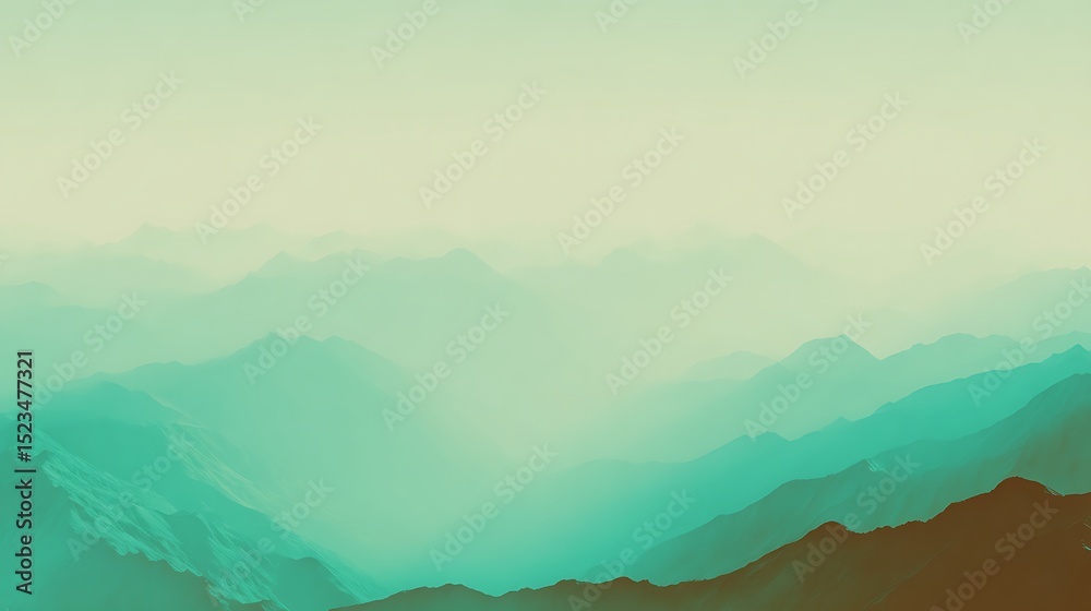 Obraz premium Serene mountain ranges in soft light