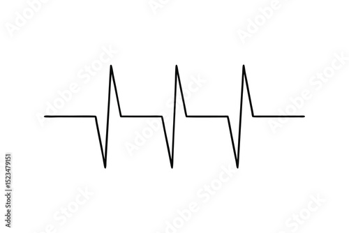 Simple line drawing heartbeat ekg rhythm graphic