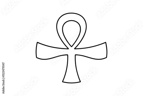 Ankh symbol line drawing ancient egypt mythology