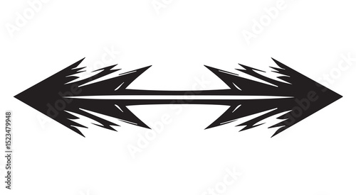 Abstract black double arrowhead design element