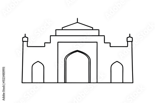Simple line drawing of the gateway of india mumbai