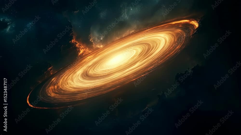 Spectacular Animated Galaxy Formation with Glowing Rings and Nebula Clouds Visuals