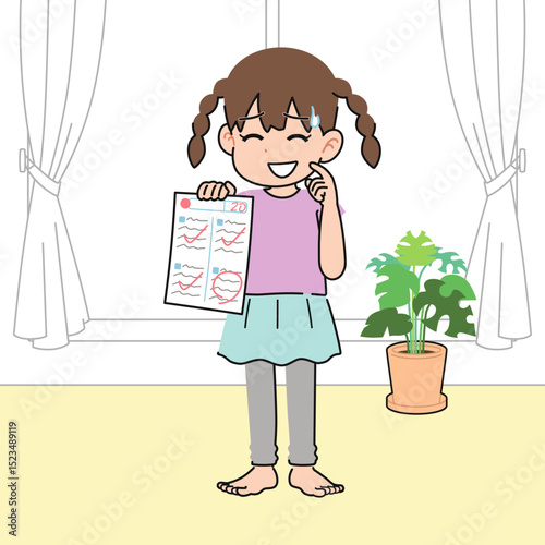 テストが赤点だった女の子　居間