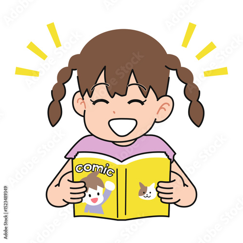 漫画を読む女の子