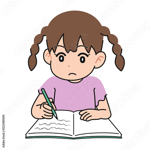 勉強する女の子