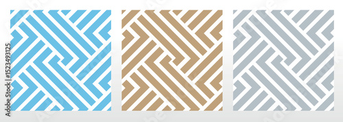 Set of abstract geometric patterns. Seamless vector backgrounds. Colored ornaments Graphic modern patterns Simple lattice graphic design