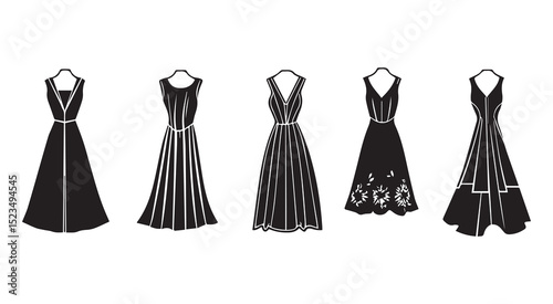silhoutte of girls dress set