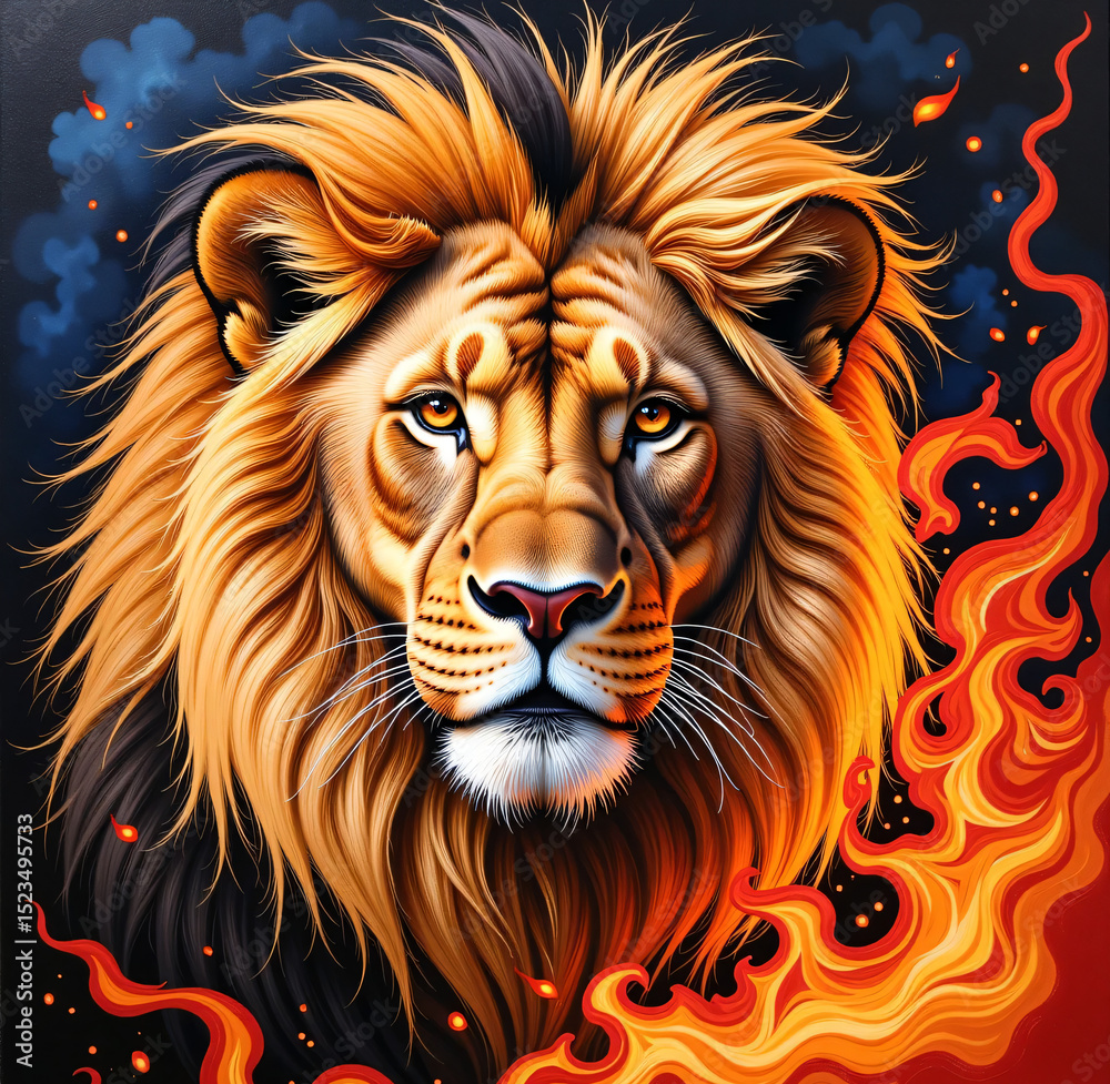 Fototapeta premium vector illustration of a lion
