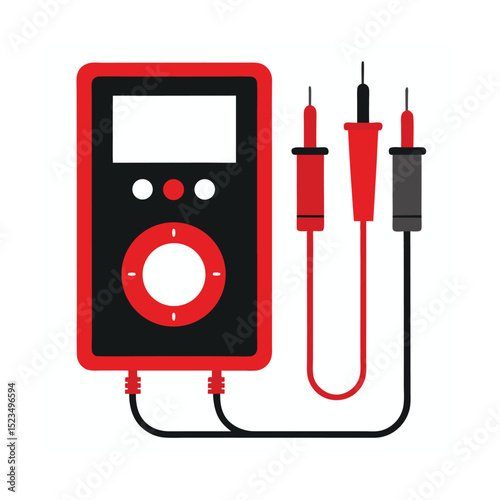 Analog multimeter vector art illustration