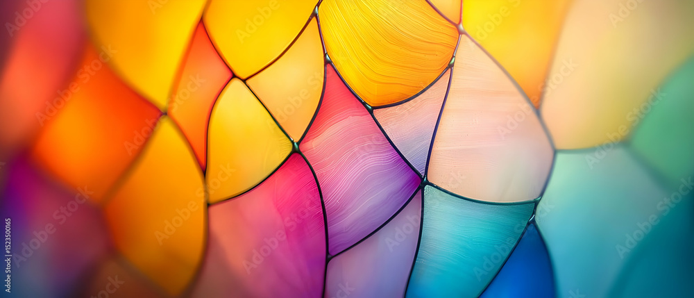 Fototapeta premium Vibrant Stained Glass Pattern