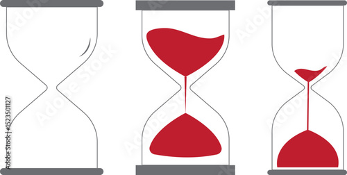 Sand Timer Icon set. Variety Unique Design. Hourglass icons on isolated background. Hourglass sand timer vector illustration.
