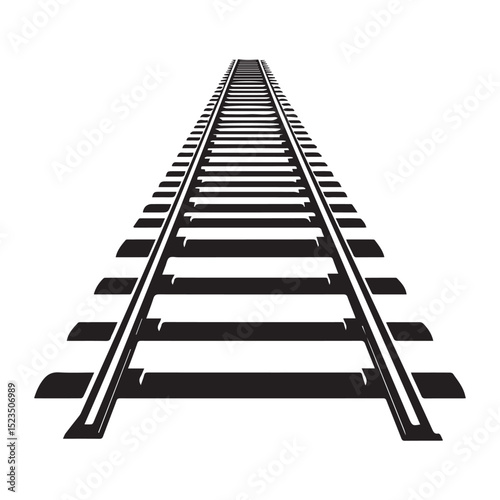 Endless railroad tracks vanishing point perspective