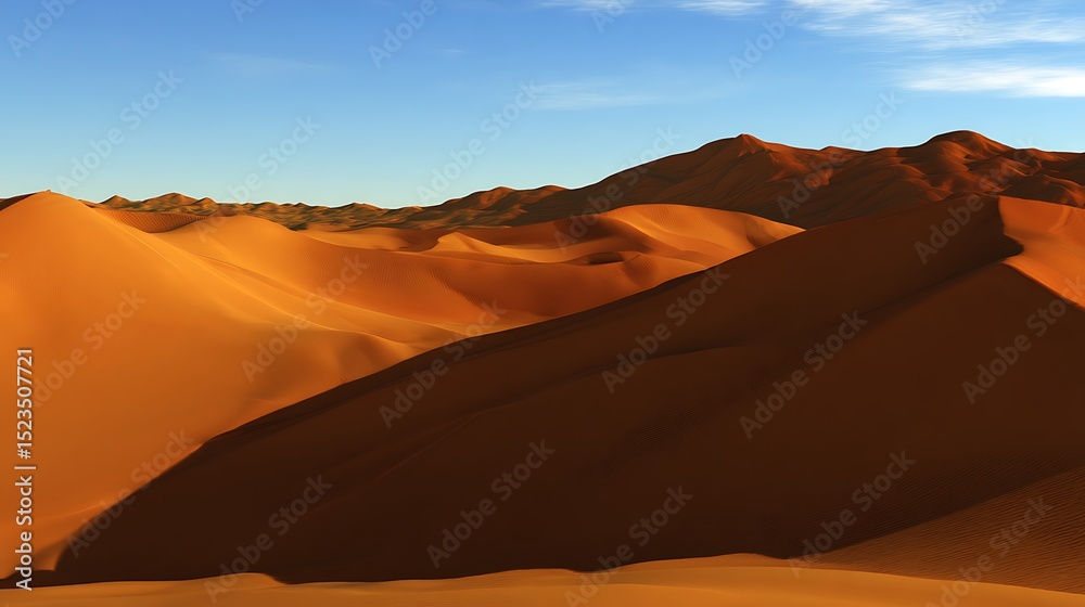 Fototapeta premium Desert dunes and clear sunny sky