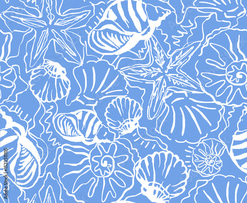 seamless pattern with seashell detailing 