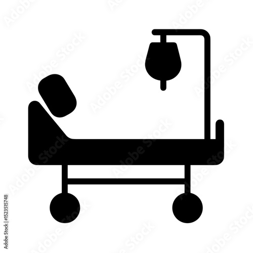 Delivery bed icon in solid style