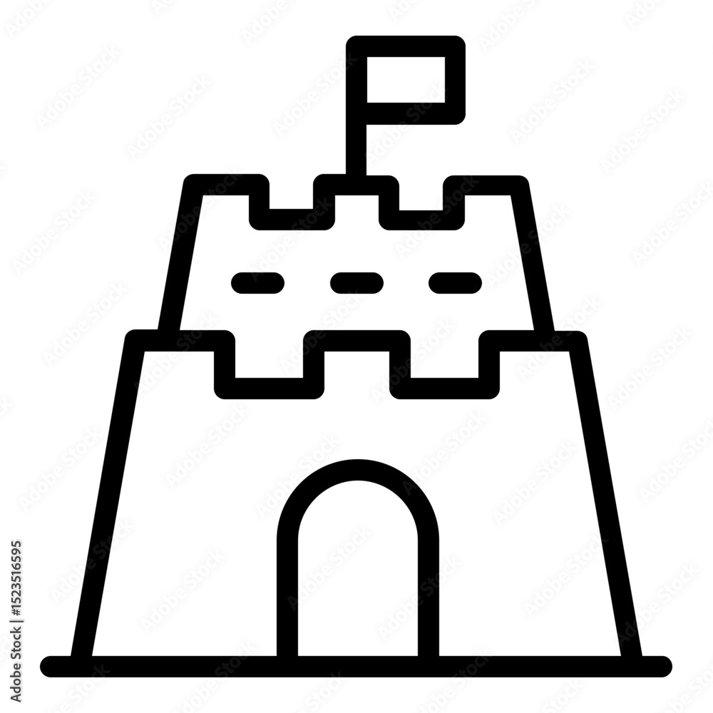 Obraz premium sand castle icon line