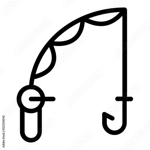 fishing rod icon line