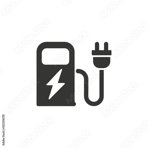 electric charging station icon black