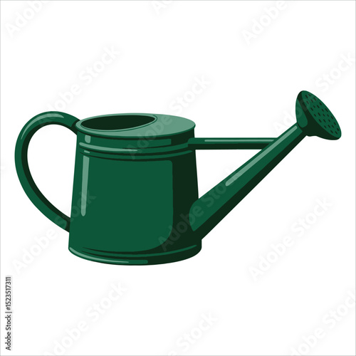 Watering can vector, gardening and agriculture tool. Ideal for plant care, farming, and outdoor activity themes.