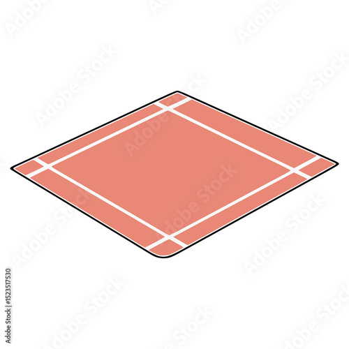 picnic blanket outdoor flat color vector illustration template design