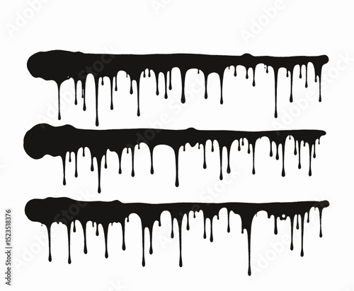 Dripping Black Paint Strokes, Abstract Art, Minimalist Design