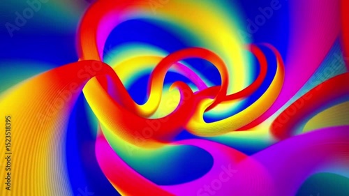 Wallpaper Mural Swirling rainbowhued curves of red yellow magenta and blue abstractly intertwine in a fluid composition Torontodigital.ca