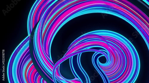 Wallpaper Mural Swirling vibrant neon curves in pink blue  purple against a dark backdrop create a dynamic abstract design Torontodigital.ca