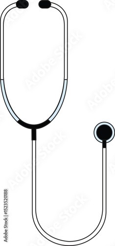 Stethoscope heartbeat or pulse examination test simple illustration vector
