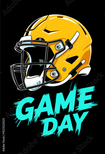 Golden Football Helmet Game Day Celebration