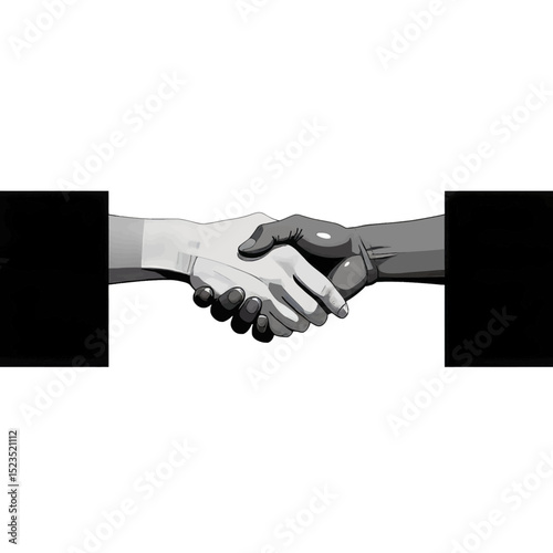 Handshake Partnership in Black and White