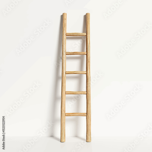 Minimalist Wooden Ladder Against Plain Wall for Cozy Home Decor
