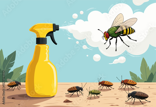 Pest Control in Action on Sunny Day