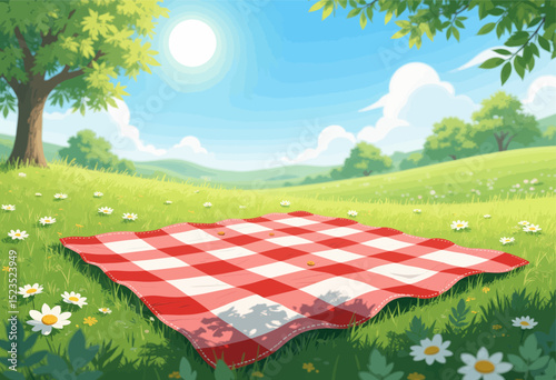 Picnic Bliss in Sunlit Meadow