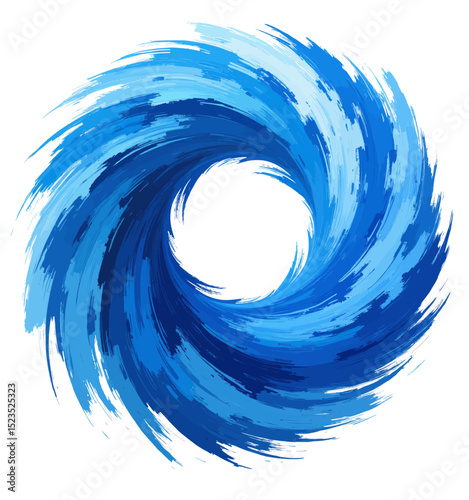 Swirling Blue Vortex, Dynamic Art, Serene Motion