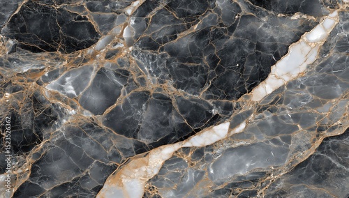 Close-up of veined gray marble with metallic accents, perfect for luxury interiors in high-end spas, boutique stores, and contemporary office spaces.
