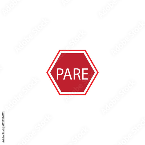Pare traffic sign vector illustration is useful to indicate that drivers must stop before entering or crossing another lane.