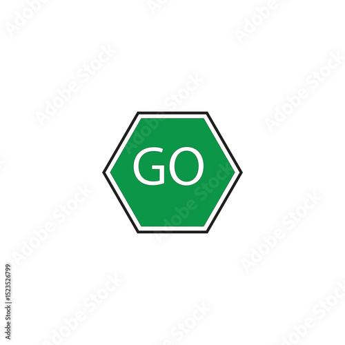 GO traffic sign vector illustration is used to indicate that traffic is allowed to continue its journey.