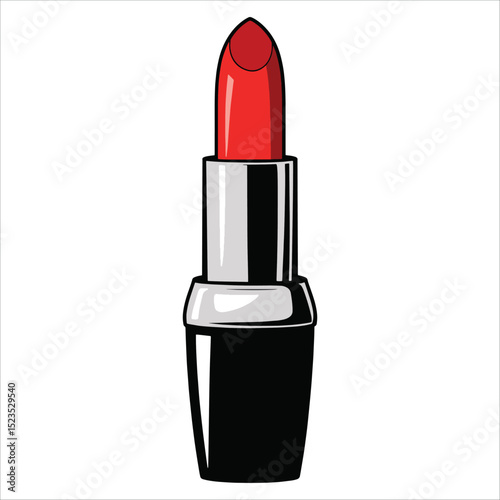 Lipstick in vector format, clean white background. Ideal for beauty brands, salon ads, and cosmetic packaging.