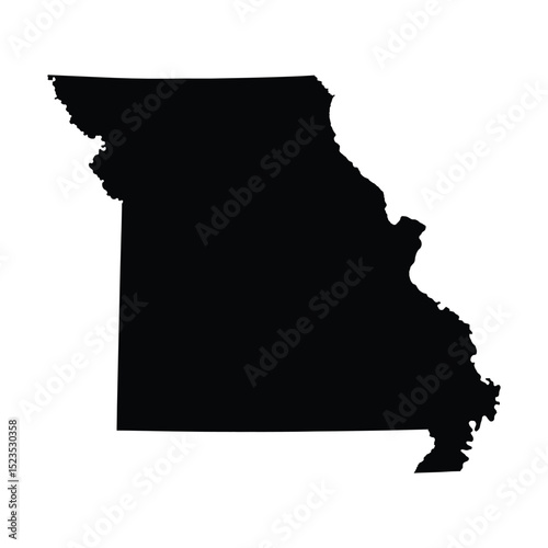 Missouri Black Map Vector Design